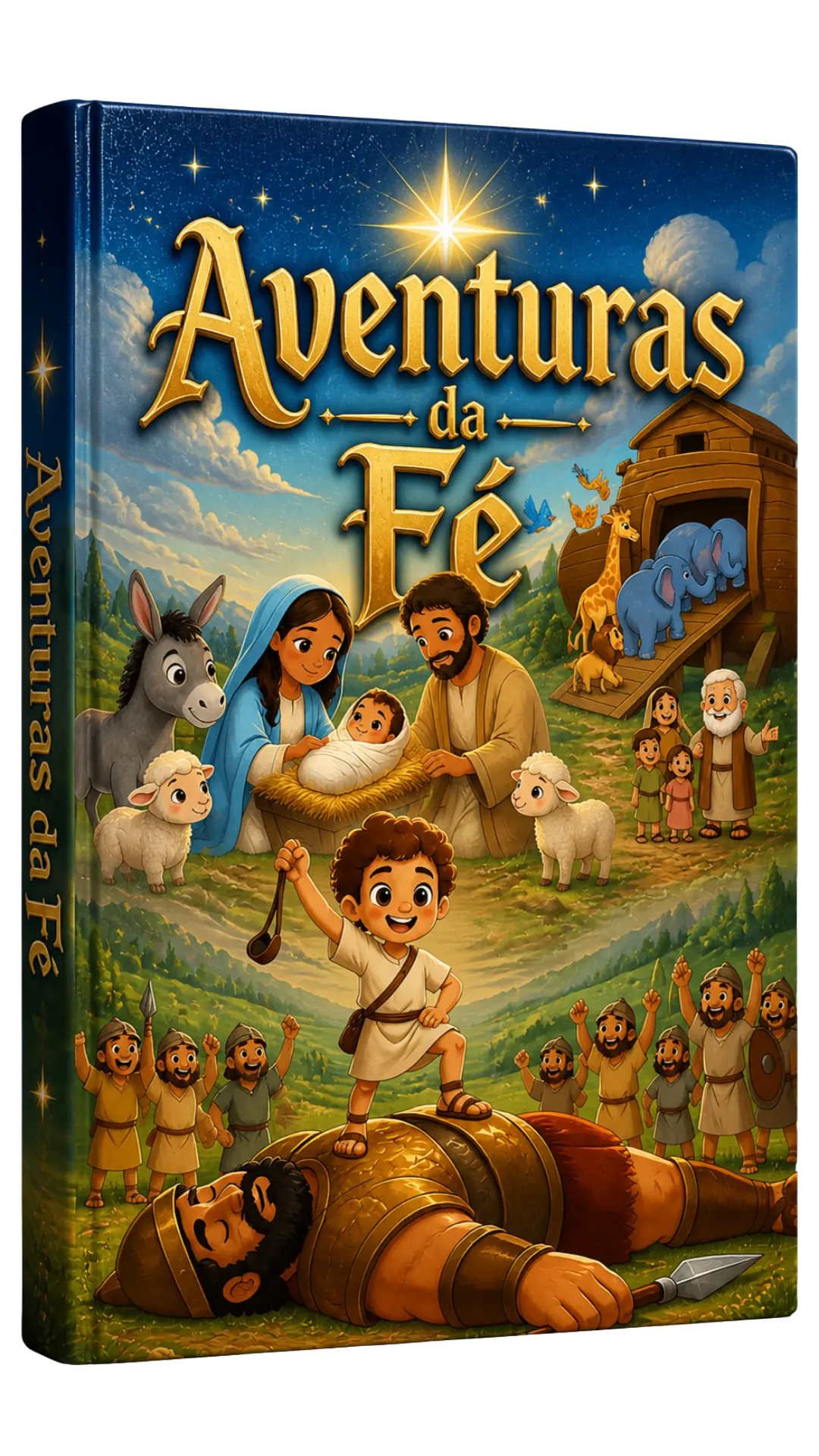 Capa do Livro Infantil Aventuras da Fé com histórias bíblicas ilustradas